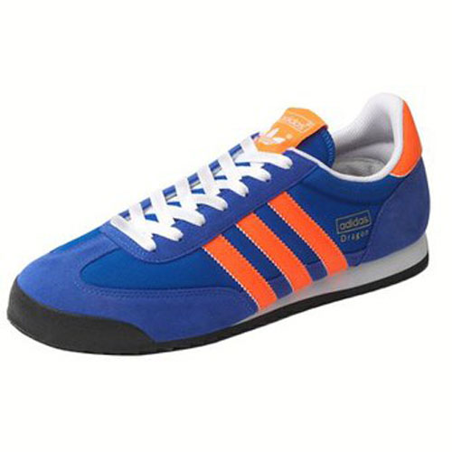 zapatillas adidas azules con rayas naranjas