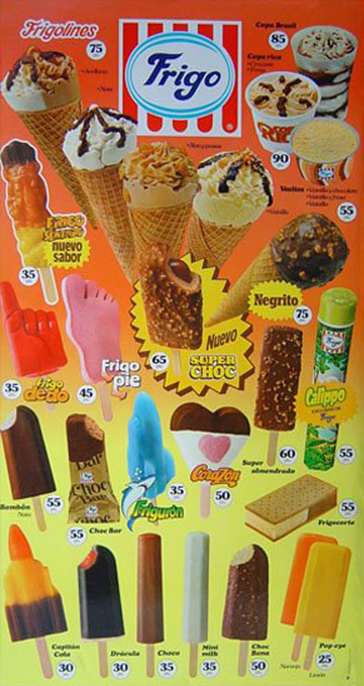cartel helados 1985